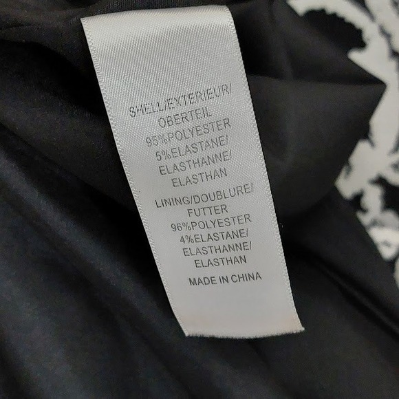 Adrianna Papell Sheath Dress Women's 12 Black White Floral Lace Print Cocktail - Picture 8 of 9